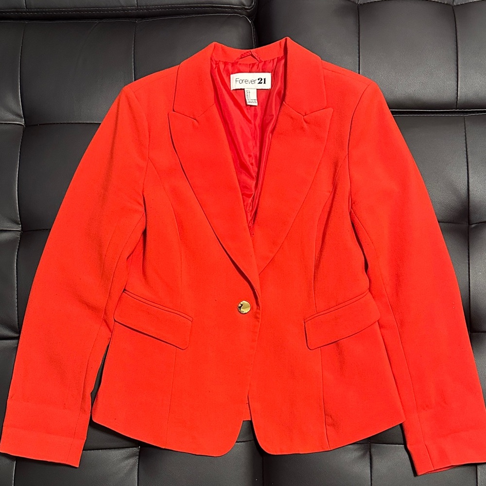 Forever 21 Vibrant Red Suit Jacket